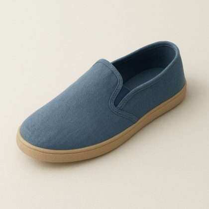 Stoffschueh blau